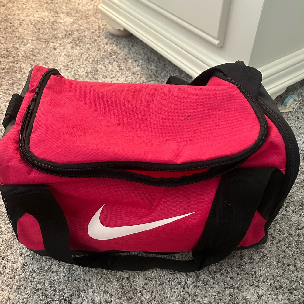 Nike Pink and Black Duffel Gym Bag